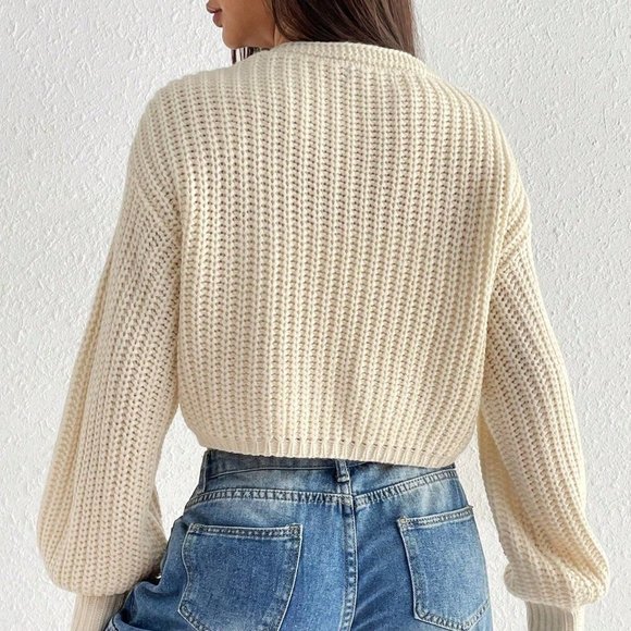 Multicolor Casual Womens Heart Pattern Drop Shoulder Duster Cardigan - Picture 2 of 5